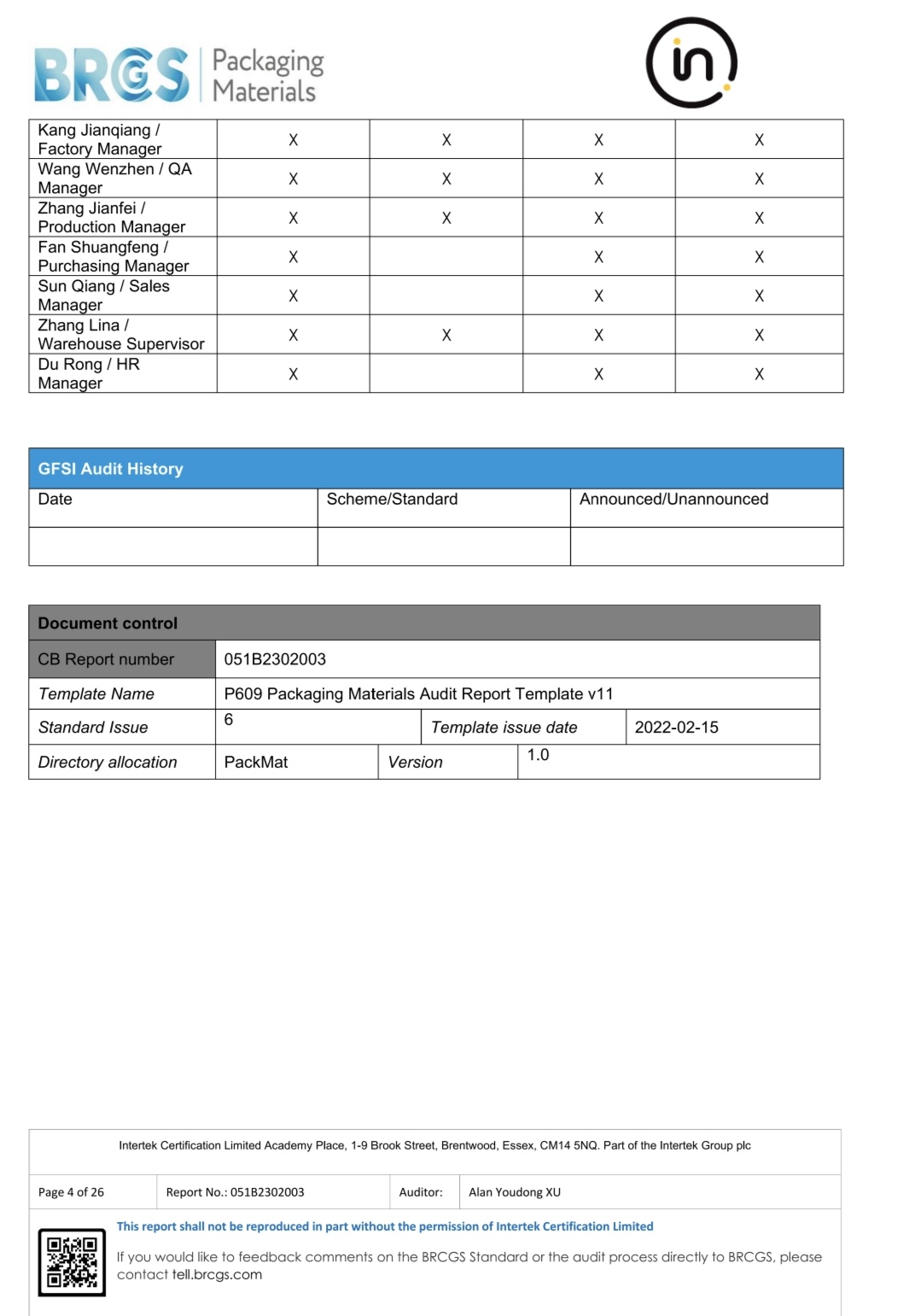 BRCGS Audit 4